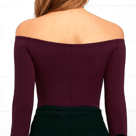 Lulu’s Like a Bird Plum Purple Off-the-Shoulder Bodysuit - Picture 3 of 5